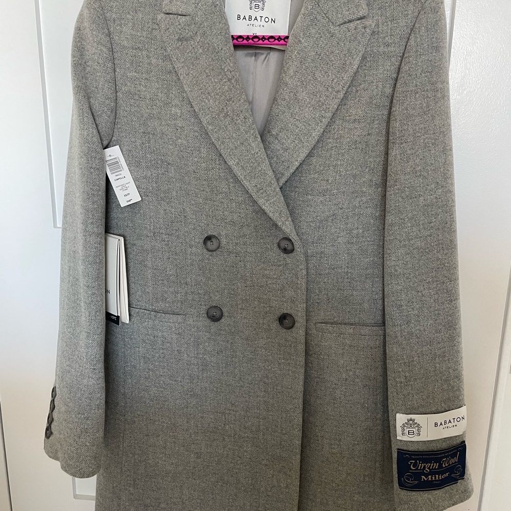 Babaton Gray Double-Breasted Coat - Picture 8 of 8